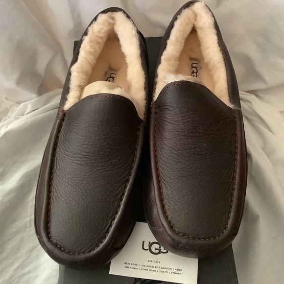UGG Other - Sold UGG Australia Ascot Brown Leather Slippers 9